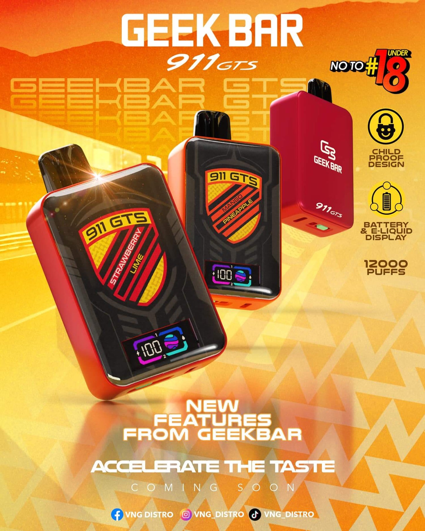 Geekbar GTS 911 12000 Puffs SG VAPE COD Geekbar GTS 911 12000 Puffs SG VAPE COD
